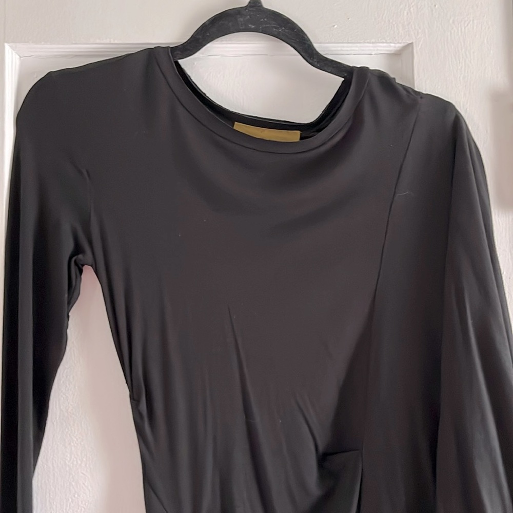 NICOLE MILLER BLACK MAXI ASYMMETRICAL DRESS